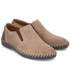 Rieker B2460-25 men's leather slip-on shoes, beige To be categorized Your Sports Performance