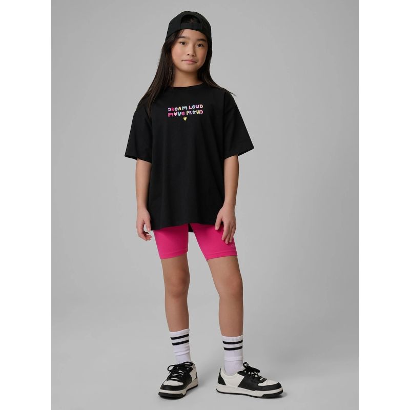 Girls' loose T-shirt with print 4F 4FJRSS26TTSHF4137-20S 4f