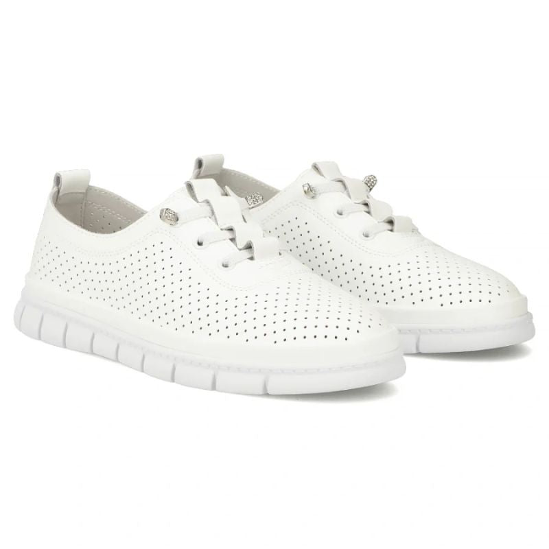 Women's leather openwork shoes, white Filippo DP7671 Footwear Your Sports Performance