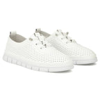 Women's leather openwork shoes, white Filippo DP7671 Footwear Your Sports Performance