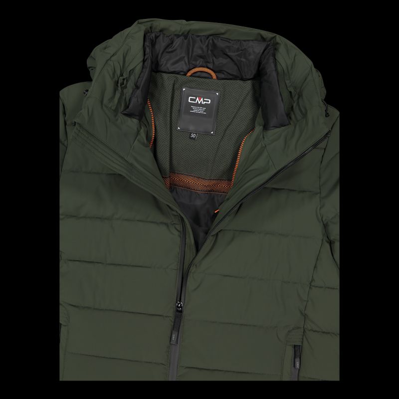 CMP men's winter sports jacket with hood, insulated, green (34K0167/F905) CMP