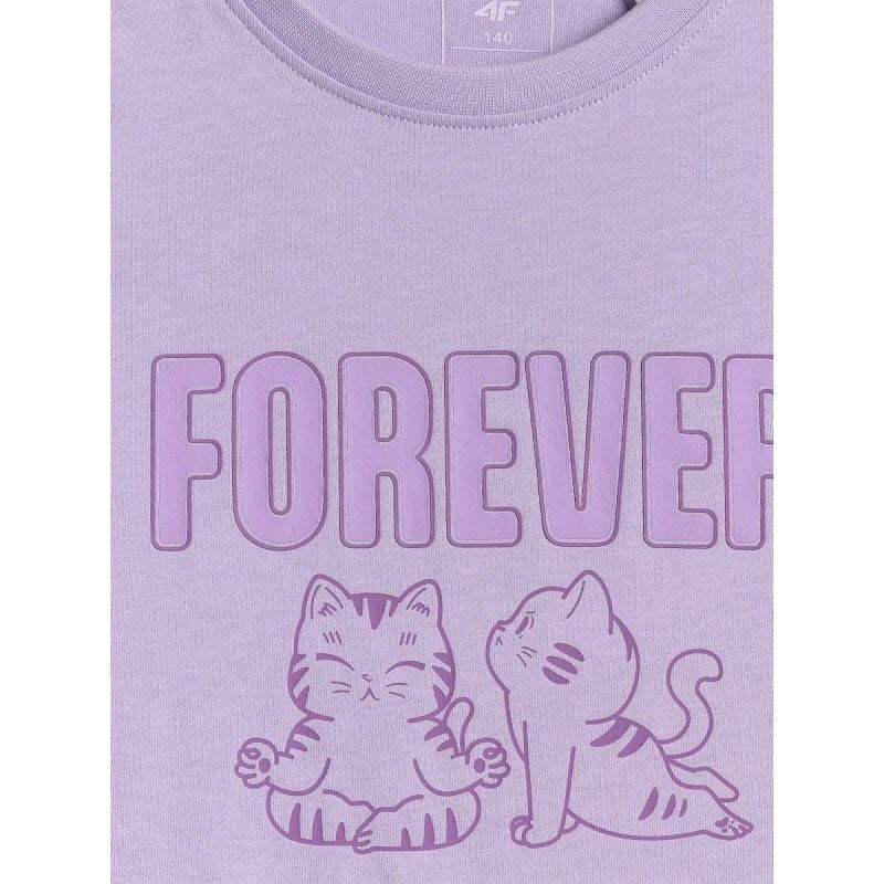 Girls' regular printed T-shirt 4F 4FJRAW26TTSHF4240-52S