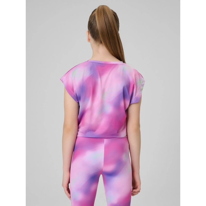 Girls' quick-drying sports crop-top 4F 4FJRSS26TFTSF2387-90A 4f
