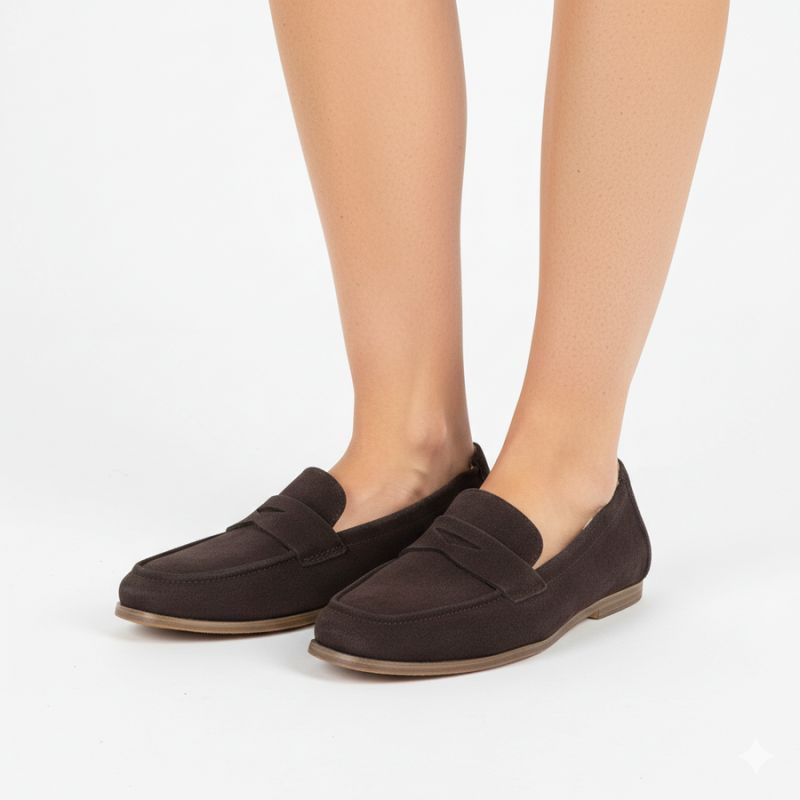 Women's brown suede leather moccasins Vinceza 18122 To be categorized Your Sports Performance