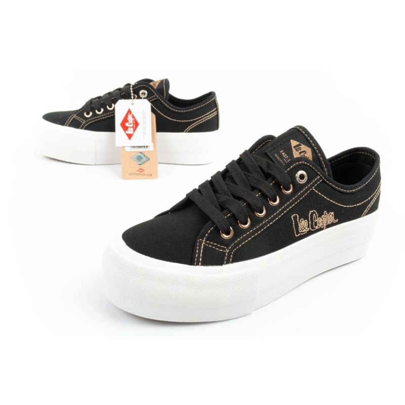Lee Cooper women's sneakers platform black with gold In preparation Your Sports Performance