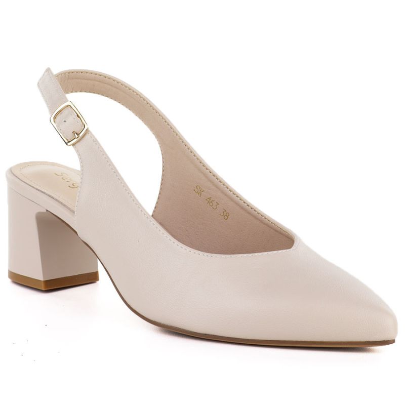 Beige Sergio Leone SK463 women's pumps with a strap LEONE