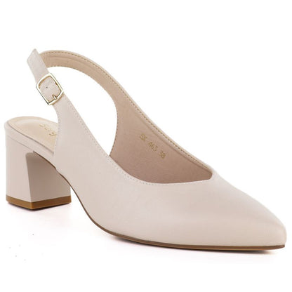 Beige Sergio Leone SK463 women's pumps with a strap LEONE
