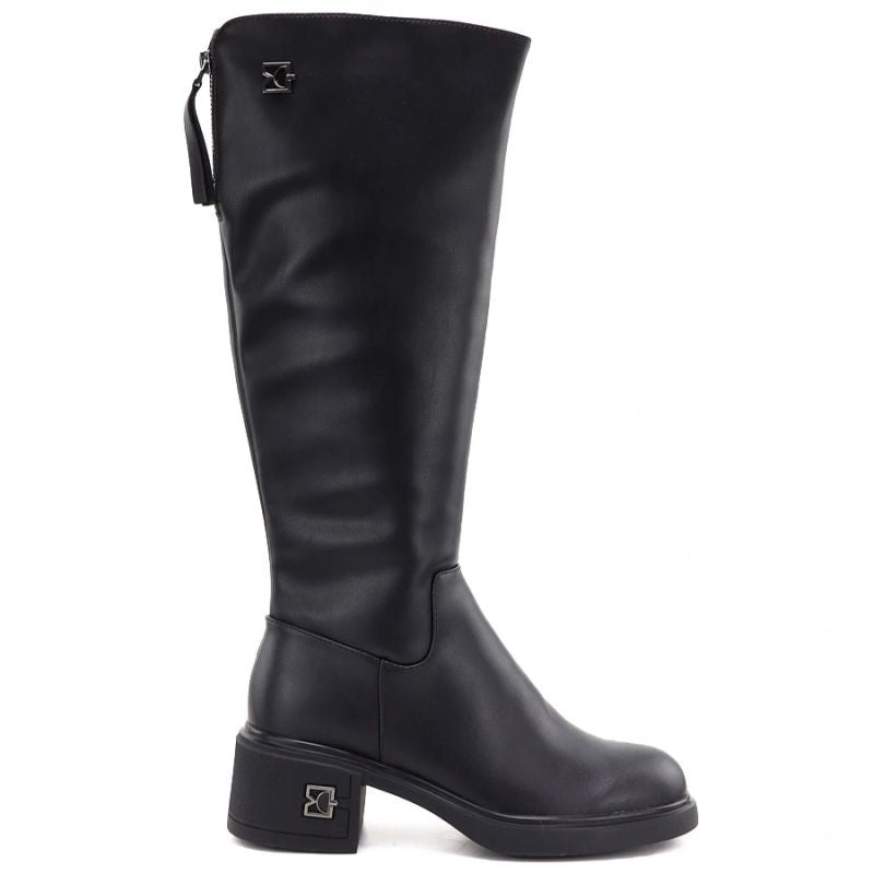 Women's leather ankle boots, black, Vinceza FIO27-67056