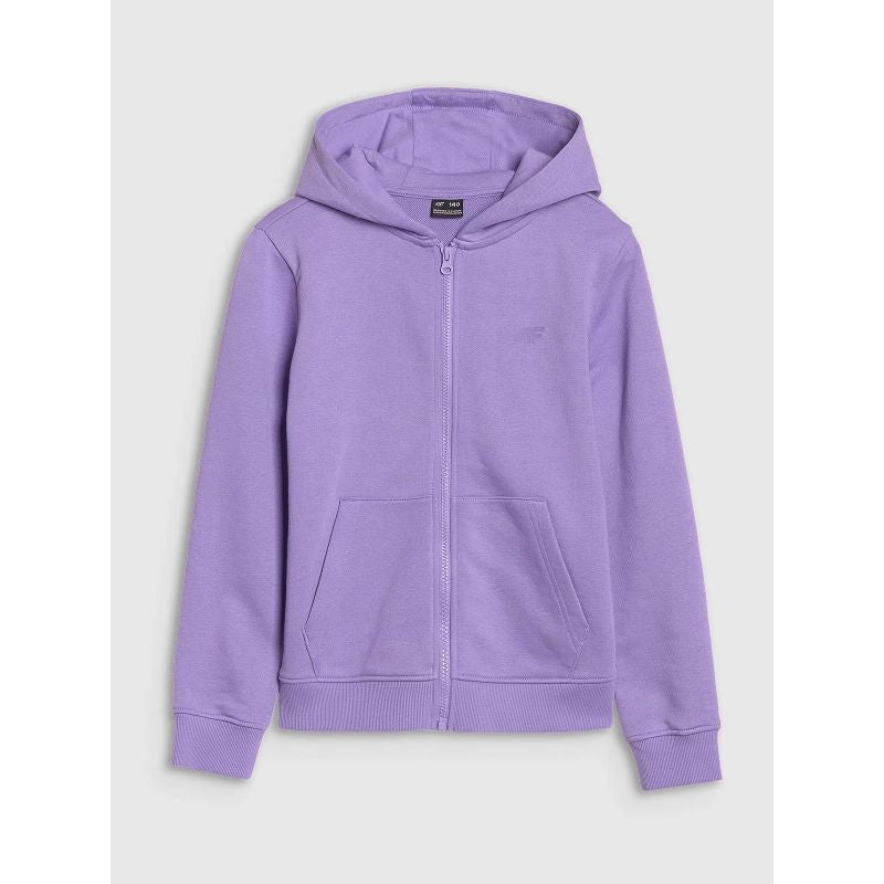 Girls' sweatshirt with a zipper and hood 4F 4FJWSS25TSWSF1706-51S *Kategoria tymczasowa Your Sports Performance