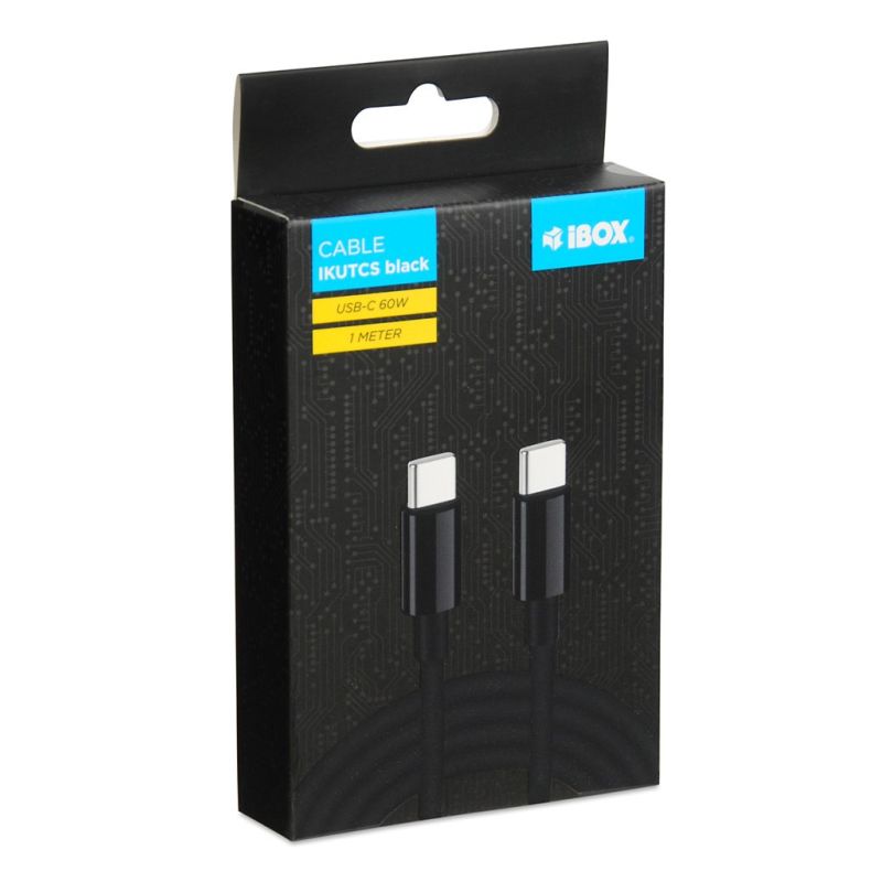 IBOX CABLE IKUTCS1B USB-C 60W SILICON 1M BLACK Kable i adaptery/Kable USB Your Sports Performance