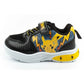 Leomil children's sports shoes Pokemon sneakers lightweight with velcro LED black yellow