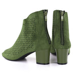 Women's open-toe green ankle boots M.Daszyński MR1954-23 To be categorized Your Sports Performance