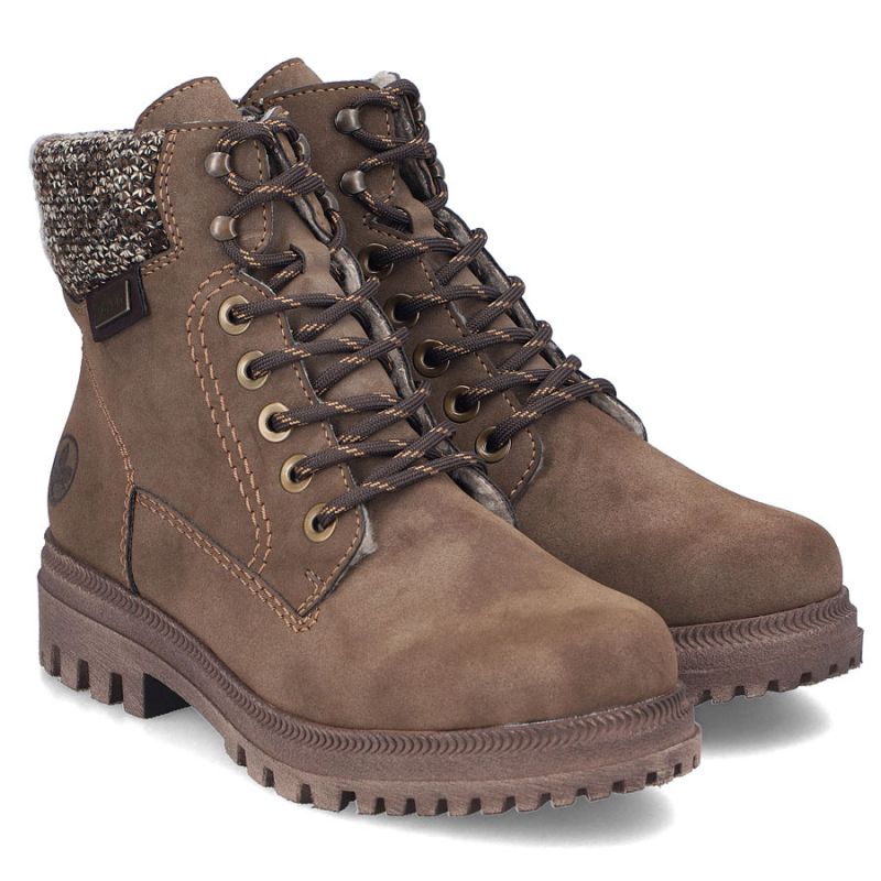 Women's comfortable brown trapper boots Rieker Y7621-25