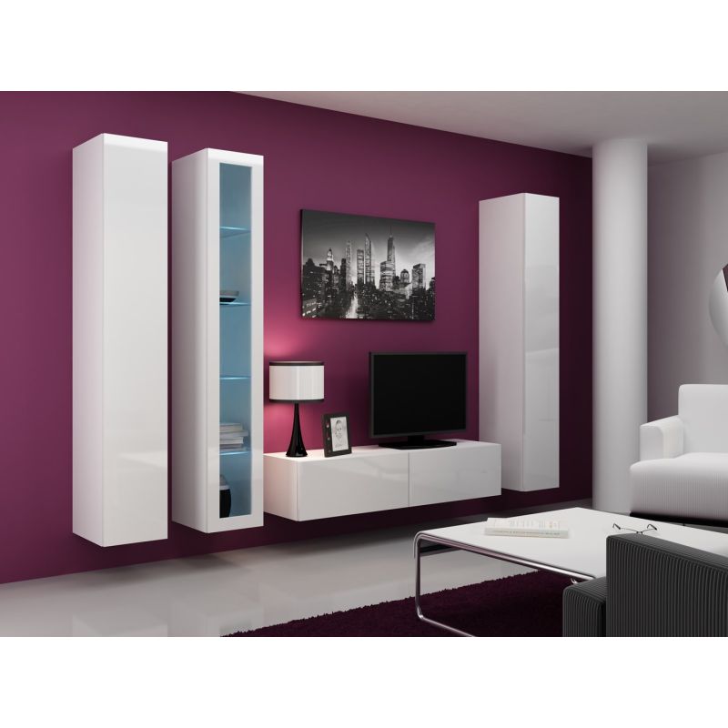 VIGO glass display cabinet '180' 180/40/30 white/white glazed Bufety i witryny/Bufety i witryny na drewnianej podstawie Your Sports Performance