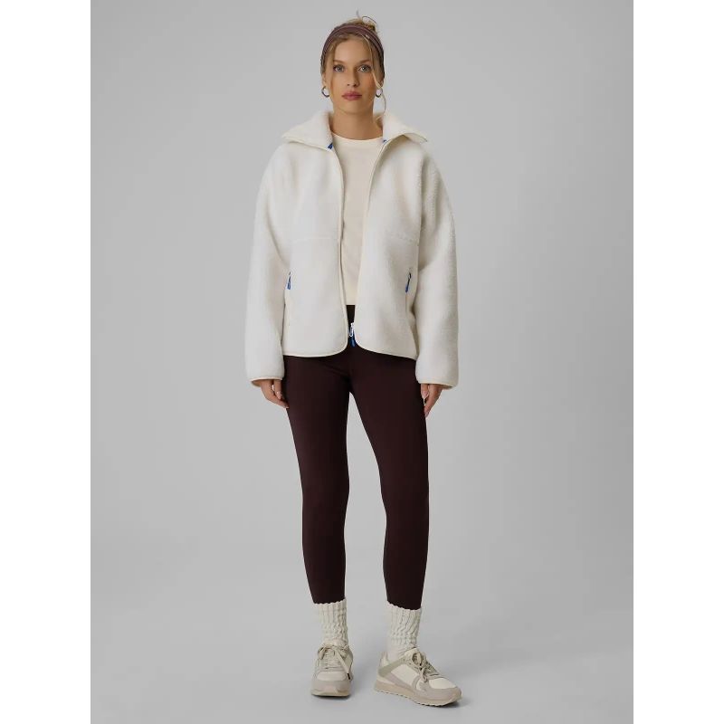 Women's loose sherpa fleece with stand-up collar 4F 4FWAW26TFLEF463-11S