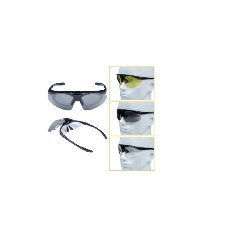 Wosport Black Shooting Glasses - 3 Interchangeable Lenses, Strap Strzelectwo/Ochrona oczu Your Sports Performance
