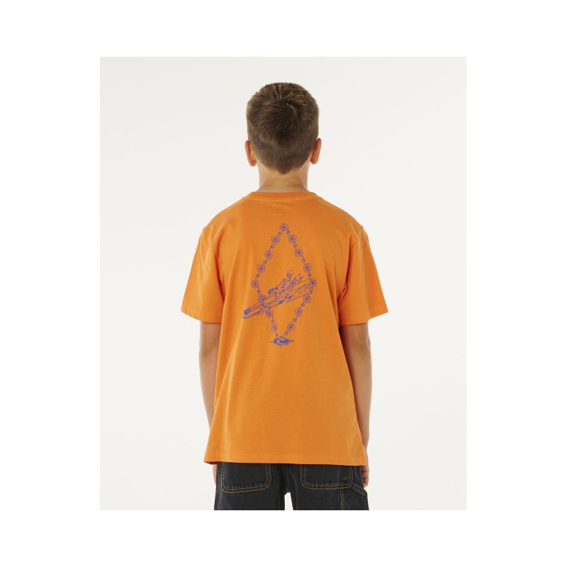 RIP CURL Eternal Shred Art Tee-Boy Orange
