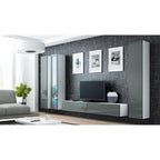 VIGO glass display cabinet '180' 180/40/30 white/grey Bufety i witryny/Bufety i witryny na drewnianej podstawie Your Sports Performance
