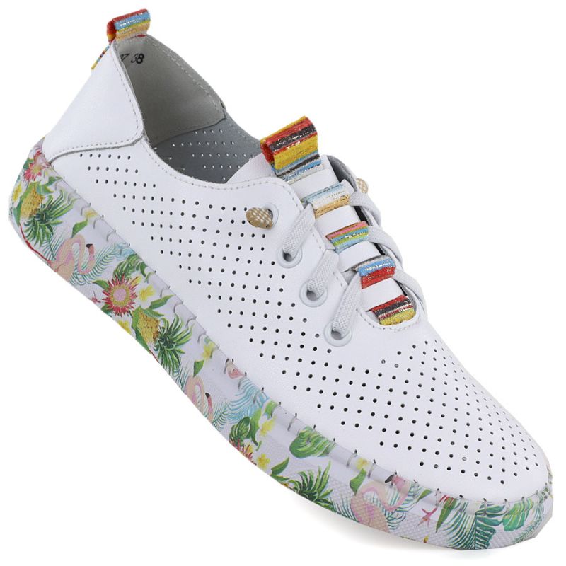 Women's leather openwork shoes white Artiker 58C0597 To be categorized Your Sports Performance