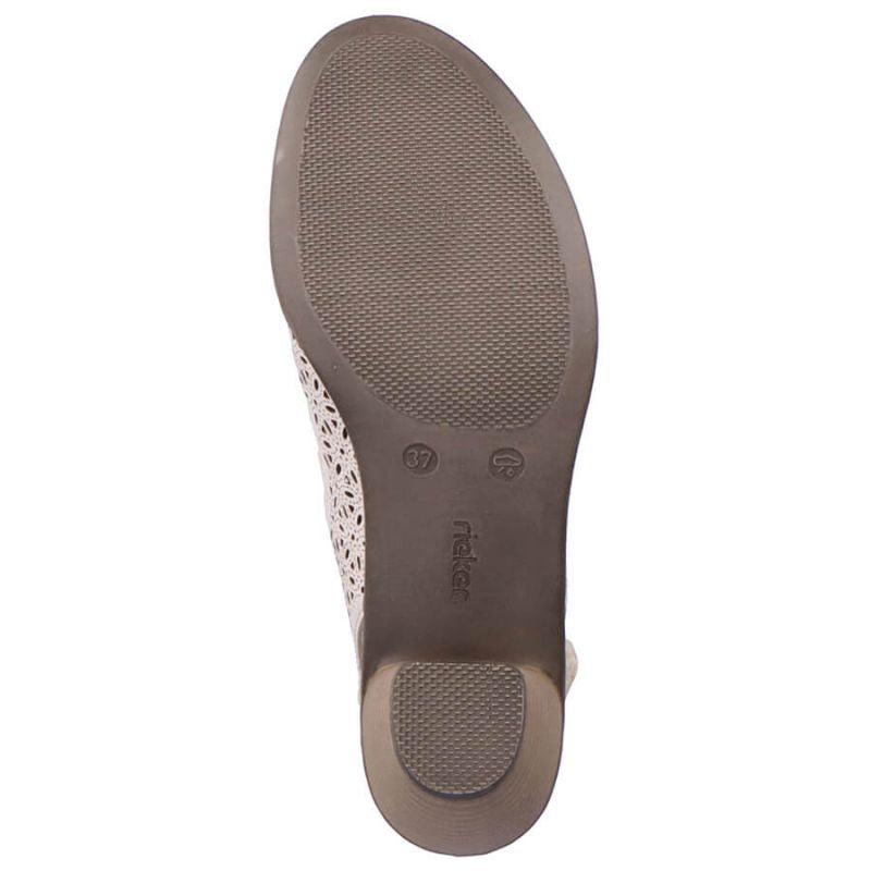 Rieker W RKR49B leather high-heeled sandals, beige Footwear/Lifestyle/Rieker Your Sports Performance