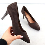 Chocolate suede women's pumps, Sergio Leone 1336 Footwear Your Sports Performance
