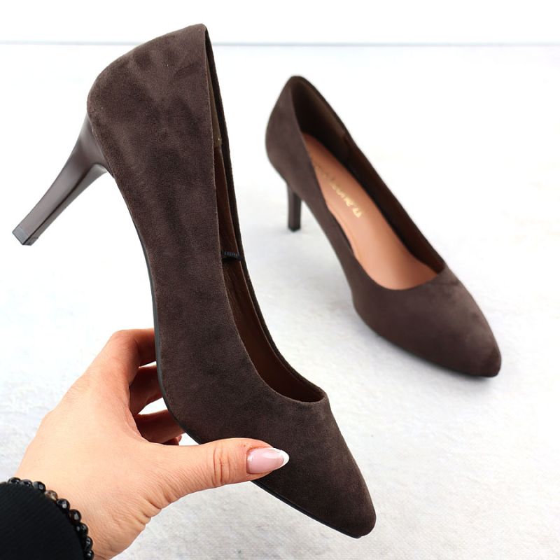 Chocolate suede women's pumps, Sergio Leone 1336 Footwear Your Sports Performance