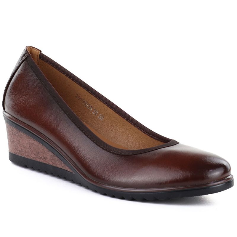 Women's brown wedge shoes Vinceza 58628 Vinceza