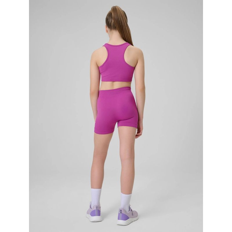 Girls' seamless sports short leggings 4F 4FJRSS26TFSTF140-53S