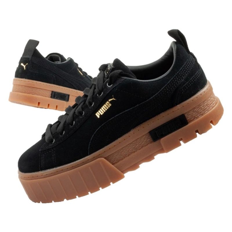 Puma Mayze women's sports shoes Sneakers platform black fashionable leather In preparation Your Sports Performance