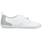 Women's leather openwork slip-on shoes, white Rieker 43663-80 Rieker