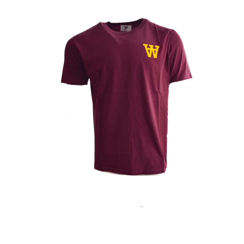 Wood Wood Ace AA T-shirt Burgundy - 10235702-2222-Burgundy Odzież/Odzież na co dzień Your Sports Performance
