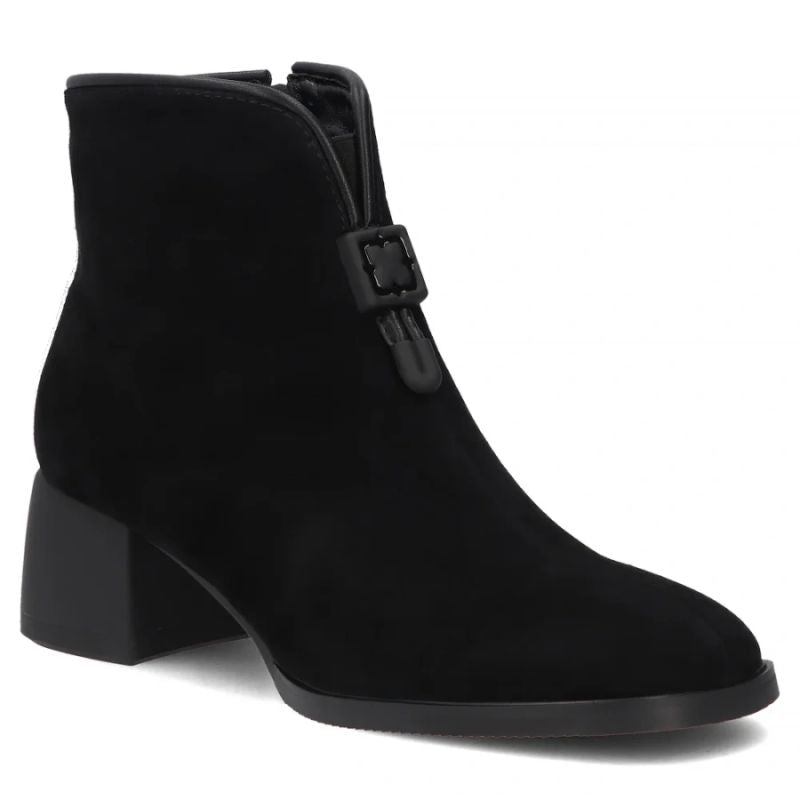 Black women’s leather block-heel ankle boots Filippo DBT8200