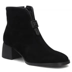 Black women’s leather block-heel ankle boots Filippo DBT8200
