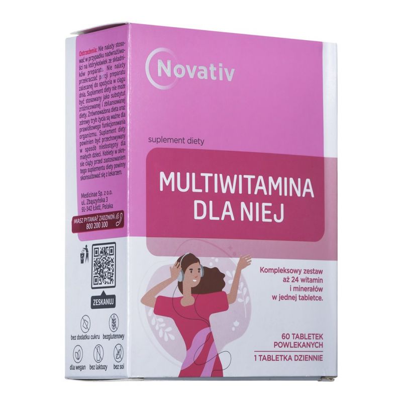 Novativ Multivitamin for Her, 60 coated tablets Import z Action/Odżywki i suplementy/Suplementy diety Your Sports Performance
