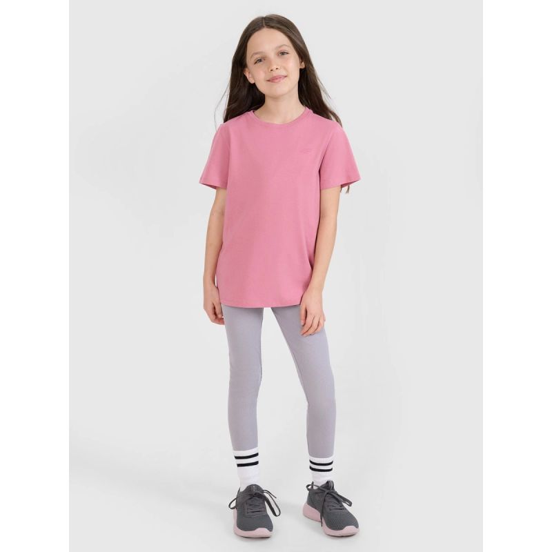 Regular plain girls' T-shirt 4F 4FJWSS25TTSHF2177-56S *Kategoria tymczasowa Your Sports Performance