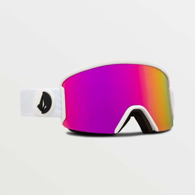 Volcom Garden Snowboard Goggles Matte White/Pink Chrome UV Protection Pink (VG0122101) Accessories/Skiing/Gogle/Volcom Your Sports Performance