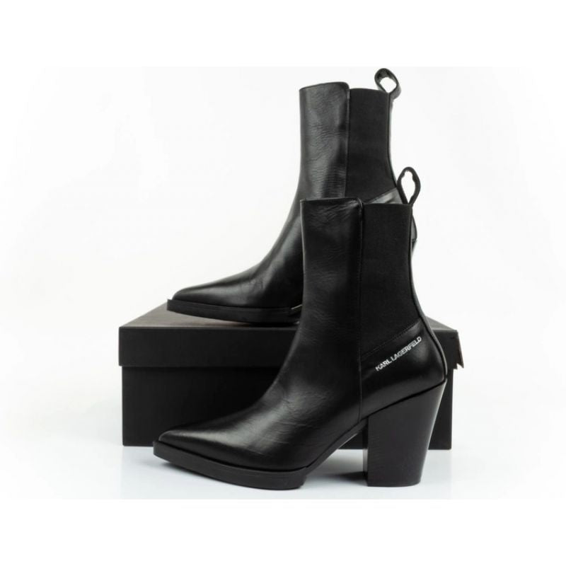 Karl Lagerfeld Cowboy Boots Women's Leather Cowboy Boots Black In preparation Your Sports Performance