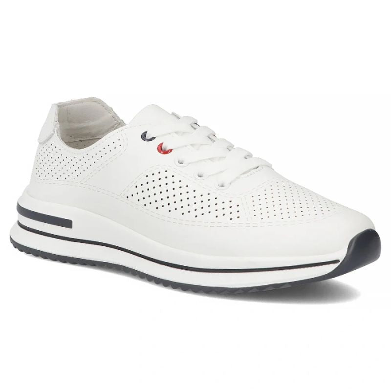 Women's leather openwork shoes, white Filippo DP7608/26 WH Filippo