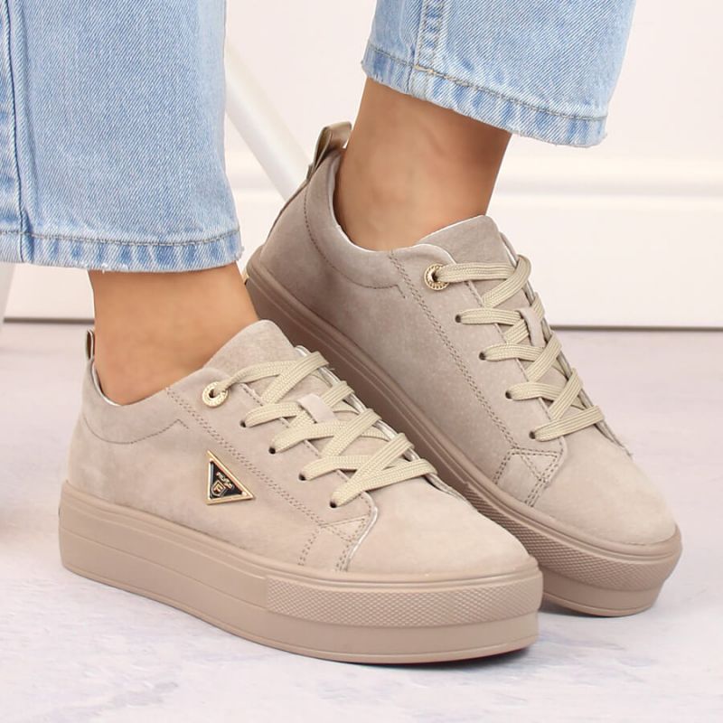 Filippo W PAW315C beige leather suede platform shoes Fashion/Footwear Your Sports Performance