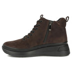 Women's leather suede ankle boots on a dark brown platform Filippo DBT4215