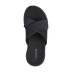 Skechers Women's Flip-Flops GO WALK FLEX SANDAL IMPRESSED 141420 BKGY