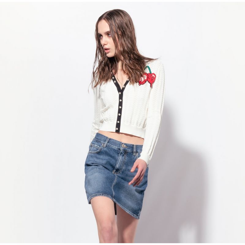 PINKO SHORT CARDIGAN WITH EMBROIDERED CHERRIES In preparation Your Sports Performance
