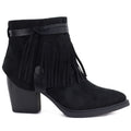 Women's cowboy boots with fringes, insulated, black M.Daszyński