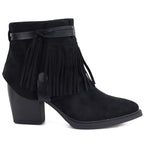 Women's cowboy boots with fringes, insulated, black M.Daszyński