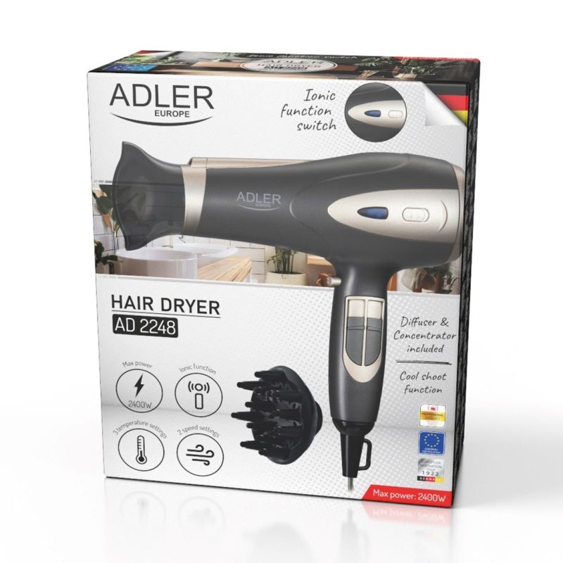 ADLER AD 2248gc gray-champagne hair dryer AGD - Produkty/Suszarki do włosów Your Sports Performance