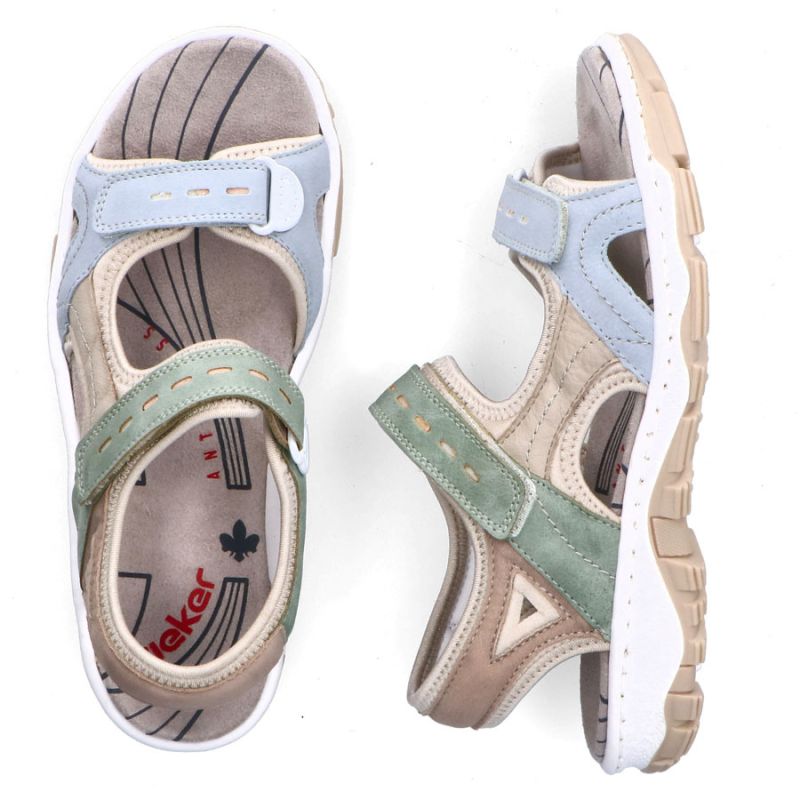 Comfortable women's sports sandals with Velcro colorful Rieker 68866-94 Rieker