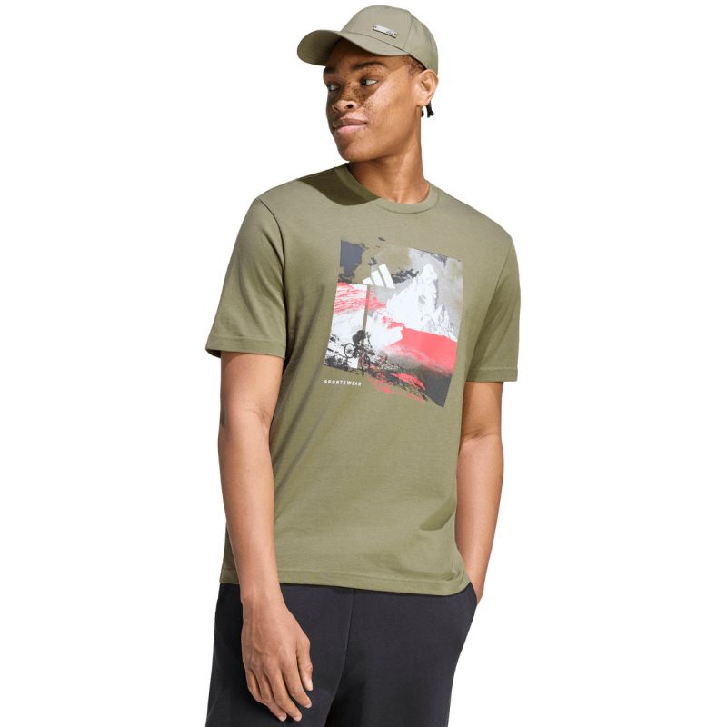 Men's adidas Memories of Sport Outdoor Graphic T-shirt khaki KC7098