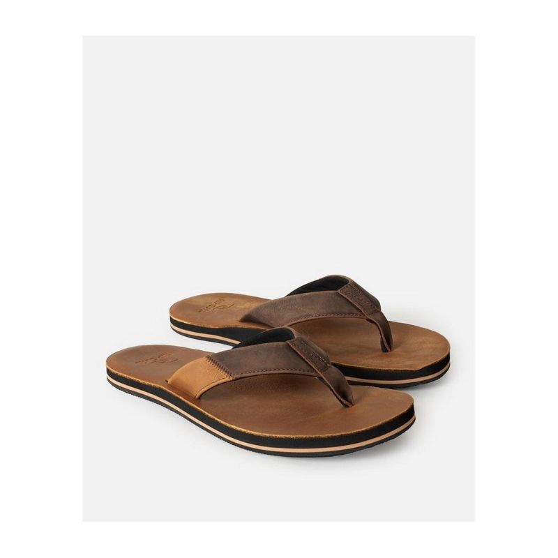 RIP CURL Oxford Leather Open Toe Turquoise Beach Flip-Flops