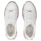 Leather platform sneakers with white floral print Filippo DP7507