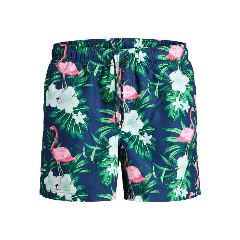 Jack&Jones men's JWHARUBA SWIM PRINTS SHORTS 12206537 NAVY BLAZER FLAMINGO Jack&Jones